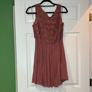 Alya Lace Bodice Mini Dress - Mauve